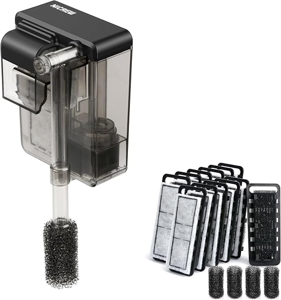 NICREW Slim Filter & Replacement Filter Cartridges (12 pcs) with Intake Sponges (4 pcs)