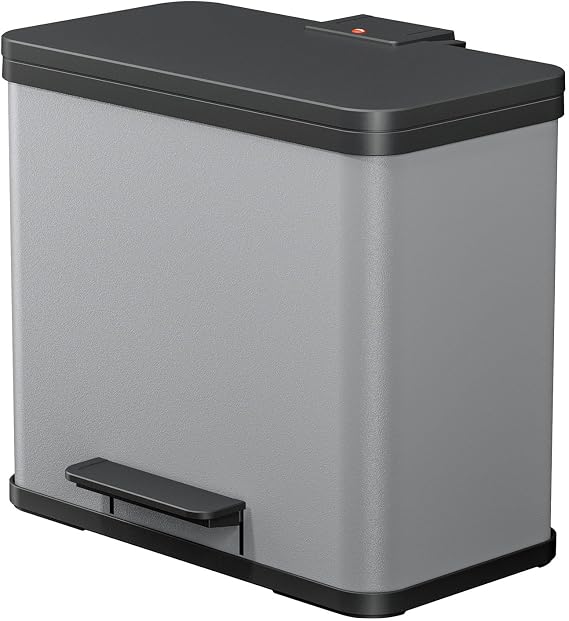 Hailo Öko Duo Plus L Pedal Bin Separator - Freestanding 17 + 9 Litre Double