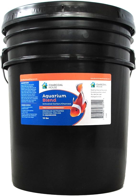 5 Gallon Pail - Aquarium Blend Activated Charcoal | Activated Carbon for Fish Tanks, Unique Meso-Pore Size Distribution, Clear Up Cloudy Water, Remove Odors and Discoloration
