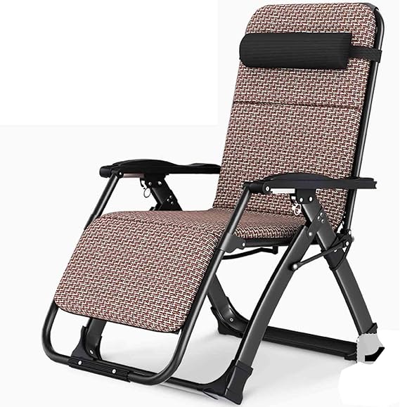 Zero Gravity Recliner, Reclining Lounge Chair with Removable Cotton Pad & Headrest, Foldable Garden Chairs, Portable Outdoor Beach Chair, Office Siesta Chair(Color:Rattan mat)