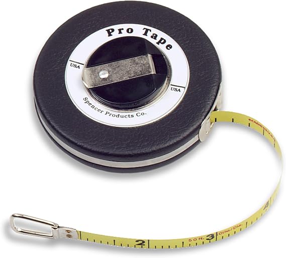 US Tape 68560 Black Vinyl Covered Closed Reel 3/8" x 50'; 10ths and Dia.; yellow blade