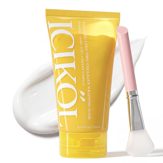 Turmeric Collagen Night Wrapping Mask 5.07 oz (2x Standard Size) Overnight Peel-Off Face Mask with Kojic Acid & Vitamin C Hydrating & Glow-Enhancing Korean Skincare for All Skin Types