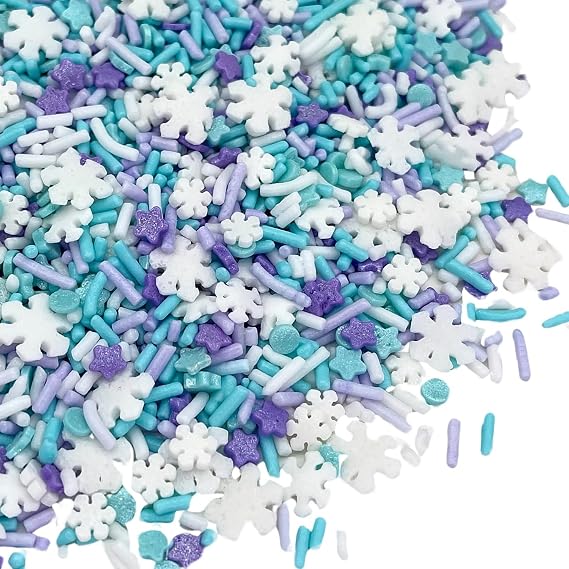 Sprinkles | Frozen in Sugar Sprinkle Mix | Blue Sprinkles | Confetti Sprinkles | Metallic Sprinkles | Snowflake Sprinkles | Cake Sprinkles (8 ounce bag)