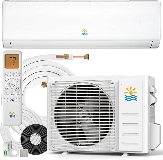 Mini Split Air Conditioner, 17000 BTU Mini Split Ac/Heating System | Ductless, 230V 17 SEER2, Precharged Inverter Split AC Unit, Heat Pump System, 1200 Sq. Ft, Installation Kit