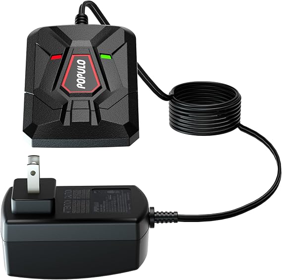 POPULO 20V Max Lithium Ion Battery Charger 1.5A, Suitable for Dredging Machine, Impact Helper, Impact Screwdriver and Other Products