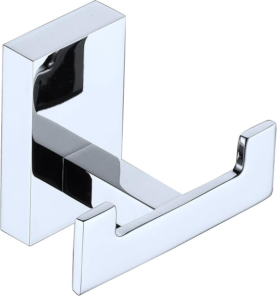 Beelee Modern Chrome Robe Hook Double Heavy Duty Coat/Towel Hook Wall Mounted,Brass,Beelee Bathroom Accessories BA9203