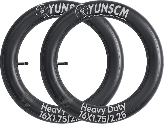 2-PCS 16" Heavy Duty Bike Tubes 16x1.75/2.25(45/57-305) AV32MM Inner Tubes | 16" Bicycle Tubes Premium Butyl Compatible with 16 x 1.75 16x1.95 16x2.10 16x2.125 Kids Bike Tire Tubes Schrader Valve