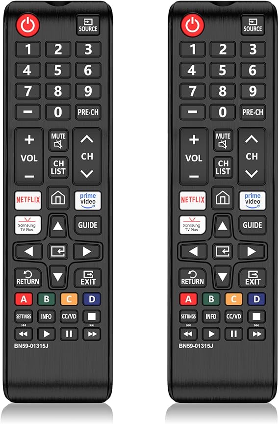 2 Pack for Universal Samsung TV Remote, BN59-01315J Remote Control Replacement for LCD LED HDTV 3D 7 Series Smart Samsung TVs Models