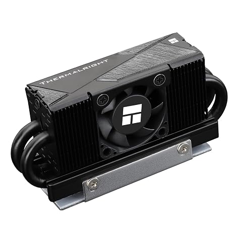Thermalright HR10 2280 PRO Black SSD Heatsink Cooling,Double-Sided Heat Sink, with Small and High Speed PWM Fan,Thermal Silicone Pad for 2280 SSD PC and Computer,Desktop High Performance SSD Cooler