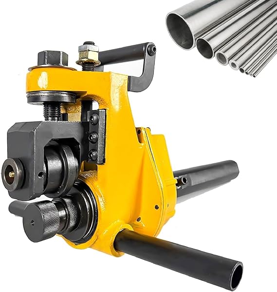 Pipe Grooving Machine, Hand Operated Roll Groover Tool, Adjust Slotting Depth Via Knob, Stable Manual Pressure Control, for Plumbing Installation and Industrial Maintenance