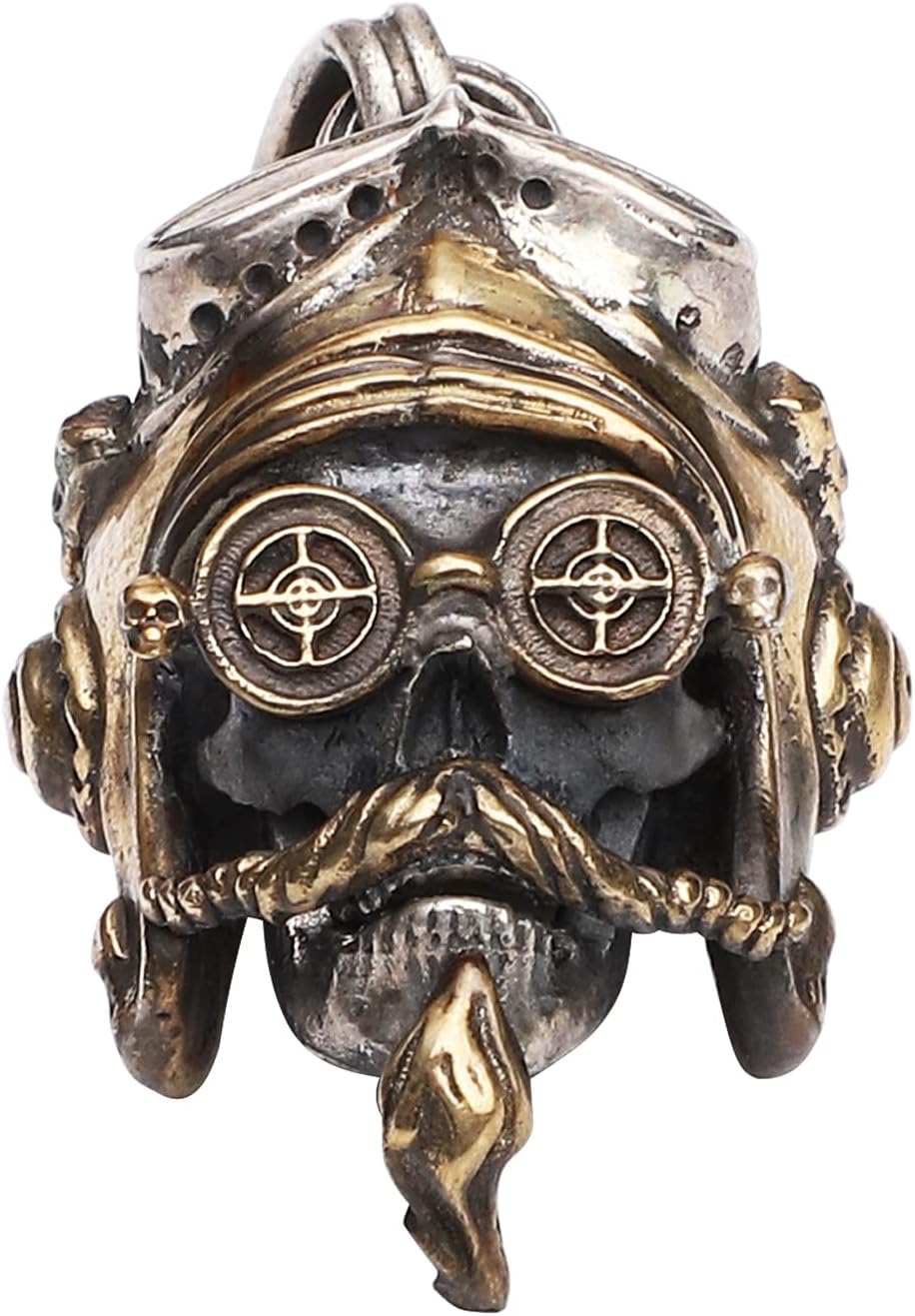 Skull Pendant Charm for Necklace Bracelet 925 Sterling Silver Handcrafted Gothic Rock Punk Diablo Biker Retro [Steam 60020]