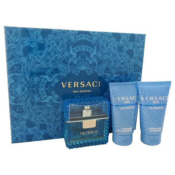 Versace Eau Fraiche Men's 3pc Gift Set 1.7oz EDT Spray, Shower Gel & After Shave