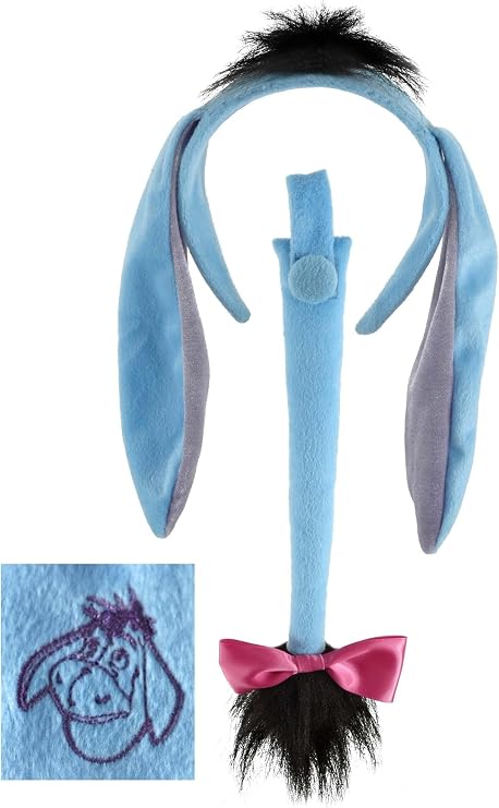 elope Disney Winnie the Pooh Eeyore Costume Kit - Headband with Ears & Stuffed Tail, Officially Licensed