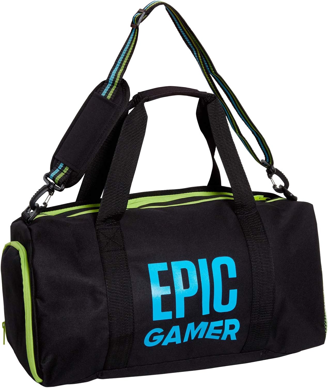 Epic Gamer Sports Holdall Adults Kids Duffle School Gym Bag with Shoulder Straps Black One Size