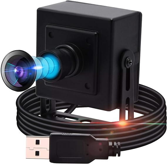 13mp Wide Angle USB Camera with Microphone for Computer 100degree No Distortion Lens Webcam Mini UVC USB2.0 PC Camera Industrial Video Audio USB with Camera for Raspberry Pi Laptop Android