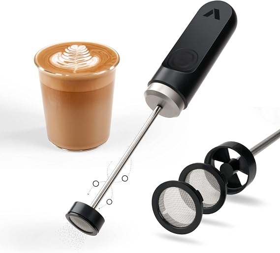 Subminimal NanoFoamer, Handheld Milk Foamer, Velvety Microfoamed Milk for Barista-Style Coffee, Battery Powered Milk Frother - Featuring NEW Super-Soft Button