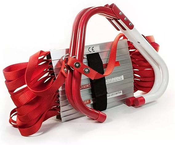 Retractable Fire Escape Ladder 2-6 Story Homes, Portable Emergency Fire Ladder with Wide Aluminum Steps for Adults and Kids Window Exit,4M/13FT