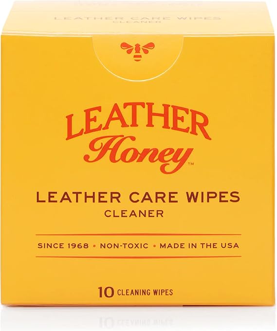 Leather Honey Cleaner Wipes Clean Leather On-The-Go, 10 Wipes