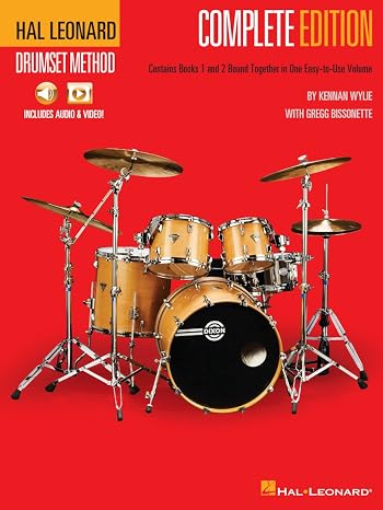 Hal Leonard Drumset Method Complete Edition | Step-by-Step Drum Lessons for Beginners | Includes Books 1 and 2 with Video and Audio | Drum Instruction Book for Students, Teachers, and Self-Learners