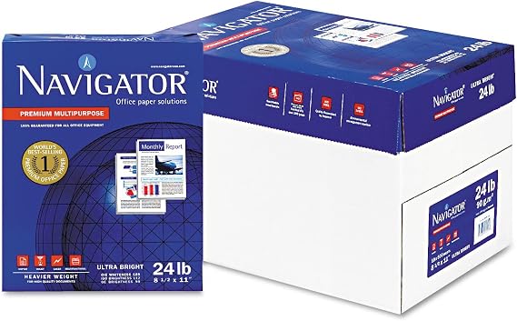 Navigator NMP1124 Premium Multipurpose Paper, 99 Brightness, 24lb, 8-1/2 x 11, White, 5000/Carton