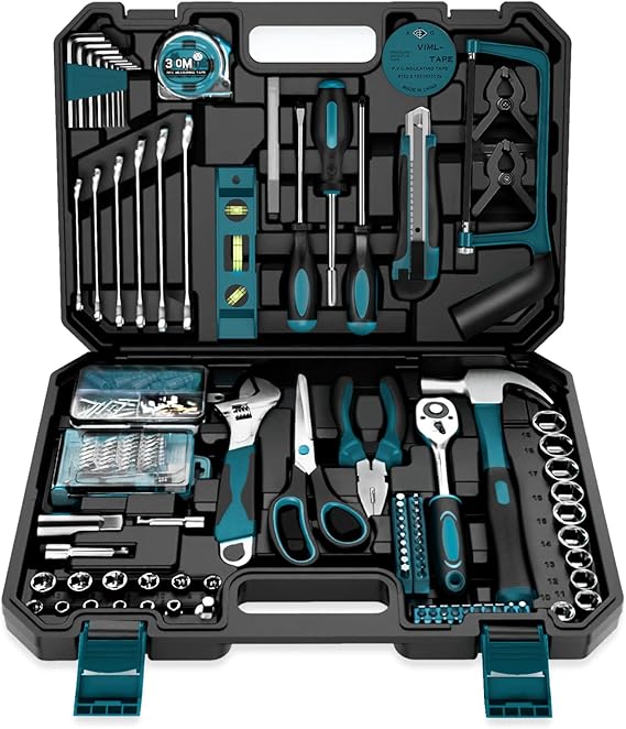 Sundpey 257 Pcs Portable General Basic Hand Tool Kit Set for Home with Case