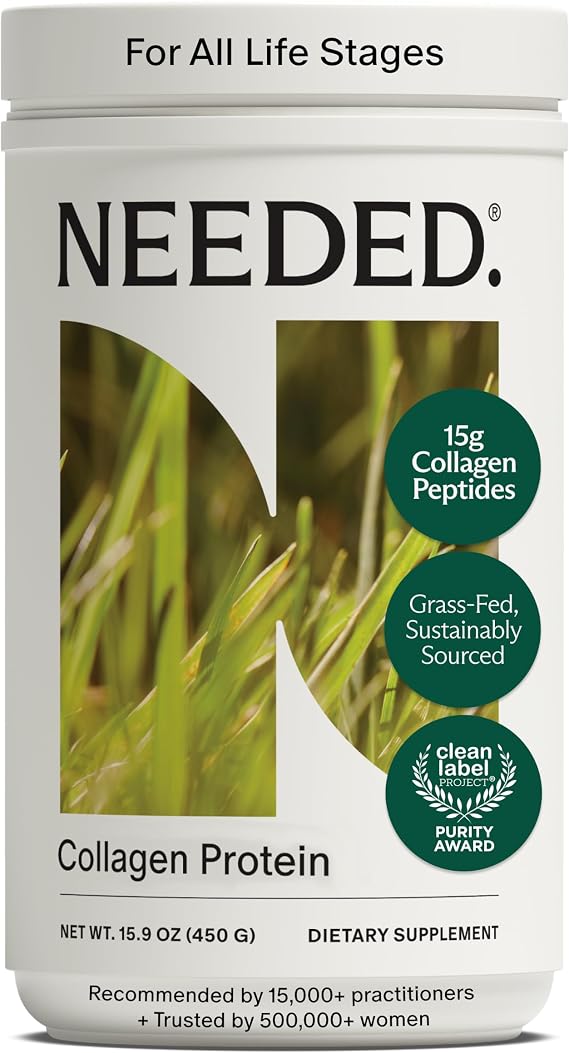 Needed. Hydrolyzed Collagen Protein Powder | Expert-Backed & Clean Sourced | Supports Skin, Hair, Joints | Grass-fed, Pasture-Raised, Hormone-Free | 1lb