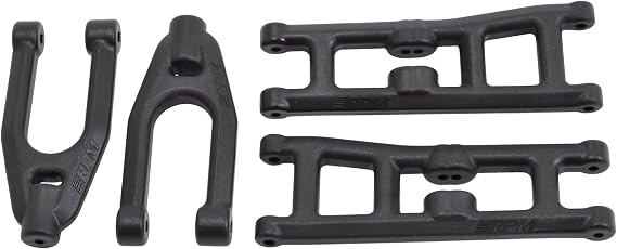 RPM 81392 Front Upper and Lower A-Arms for Arrma Granite, Vorteks, Raider, Fury and Mojave, Black