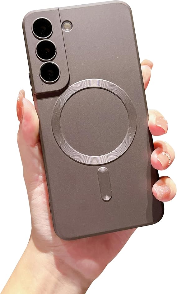 phylla for Samsung S21 FE Phone Case [Compatible with MagSafe] Luxury Magnetic Solid Color Full Camera Protection Slim Cover Soft Silicone Shockproof Bumper for Galaxy S21 FE 5g (Wine Red)