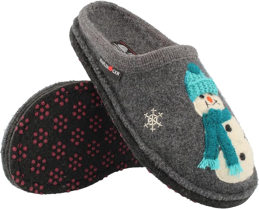 HAFLINGER AR Snowman motif Wool Slipper Mule