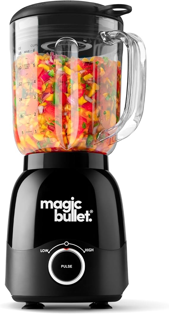 nutribullet magic bullet Large Capacity Jug Blender & Smoothie Maker in Black - Pulse & Blend Technology - Easy To Use - 600W Motor Base with 1.5L Pitcher