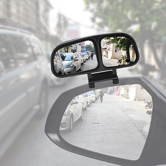 Universal Car Auxiliary HD True Glass Mirror, Adjustable Wide Angle Auxiliary Double-Side, 1Pcs (Left)