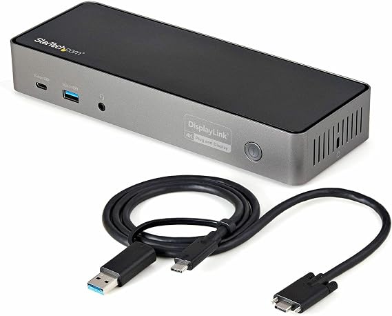 StarTech USB-C/A Triple 4K 60Hz HDMI DP Dock for MacBook Pro/Air M1-M4, 85W | MacBook Air, Windows, macOS and ChromeOS, 4x USB-A, 2x USB-C 10Gbps, BC 1.2 fast-charge, K-Slot, VESA mountable