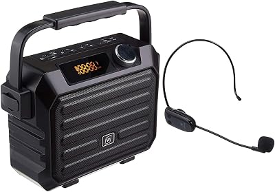 Voice Amplifier for Teachers - Wireless Microphone Headset & Speaker 30W Bluetooth 5.0 Portable Pa System with Echo,FM,Megaphone Speaker Supports USBTF CardAux for Classroom,Speaking,Singing
