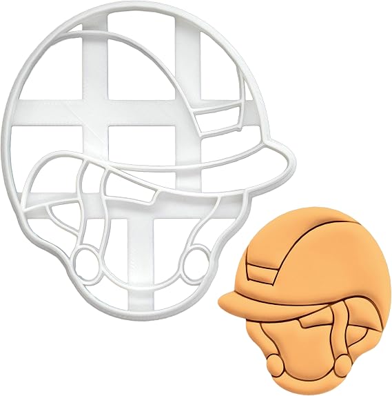 BAKERLOGY Riding Helmet (Equestrian Hat) Cookie Cutter - Bake Equestrian themed Cookies, Detailed Biscuit Cutter Design for Baking and Crafts, ideal on fondant, dough, clay