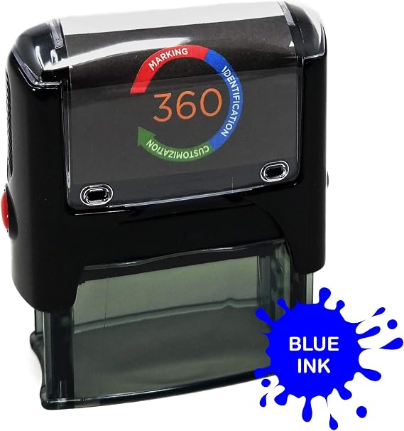 Custom Self Inking Rubber Stamp - 1 Line (Blue)