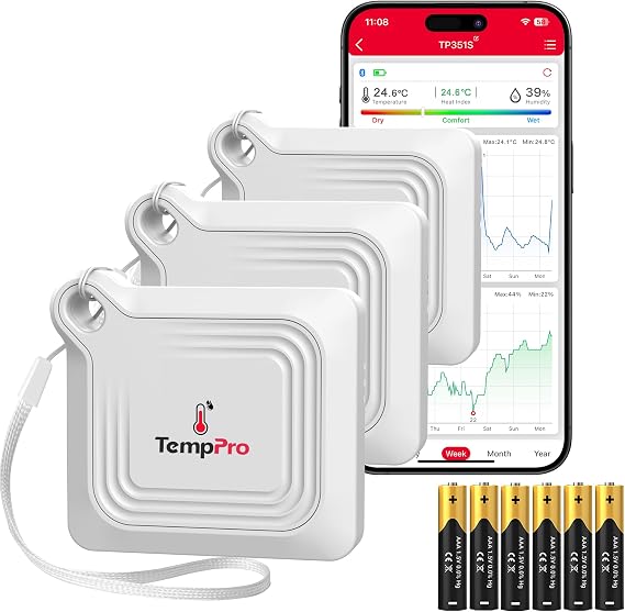 TempPro TempAir Bluetooth Thermometer Hygrometer, 260 ft Temperature Sensor