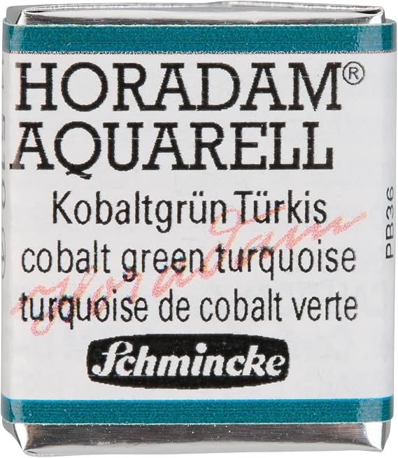 Schmincke - HORADAM AQUARELL - Finest Artists' Watercolors, 510 Cobalt Green Turquoise, 14 510 044, 1/2 pan
