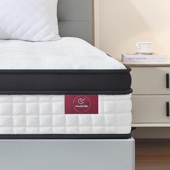 Doublelife Single Mattress 3FT, 10.6 Inch Extra Thick Gel Memory Foam 9 Zone Orthopedic Mattress, Breathable Foam with Individually Pocket Spring, Motion Isolation(90x190x27cm)
