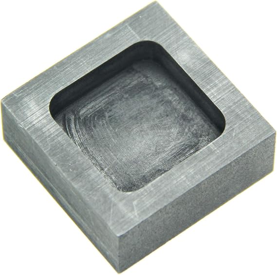Graphite Ingot Mold, Melting Casting Mould, Silver Ingot, for Gold Silver Aluminum Copper Brass Zinc Plumbum and Alloy Metals,(50x50x20mm-250g Gold; 108g Silver)