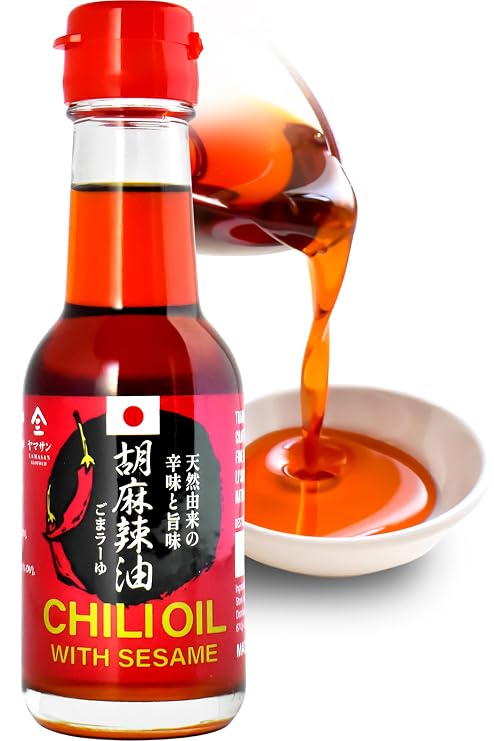 YAMASAN KYOTO UJI Japanese Traditional Sesame Layu Chili Oil 3.5oz | Pure Artisanal Hot Chili Oil for Ramen, Gyoza & Dipping Sauce, No Additives, 160 Years of History, Made in Japan100g