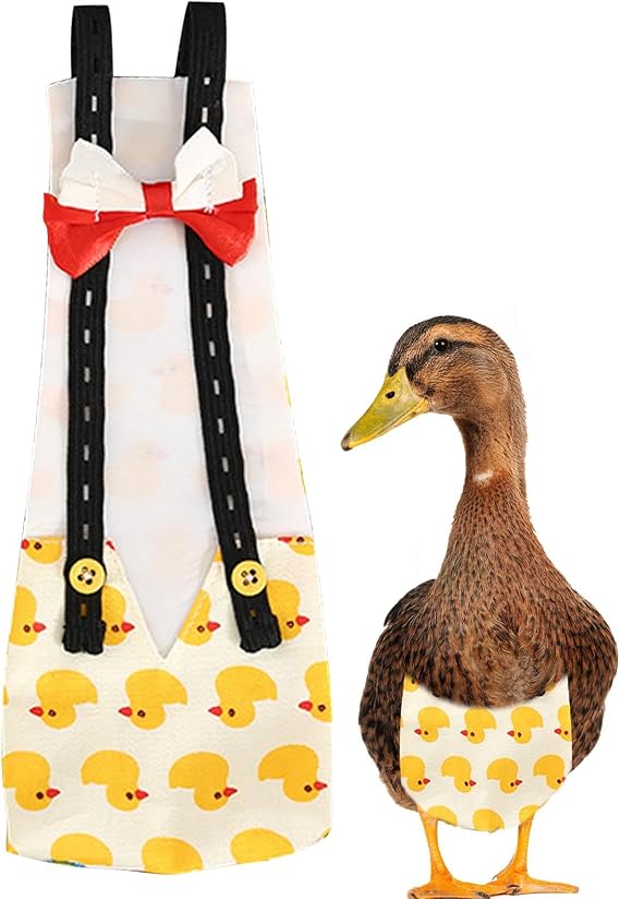 Chicken Diapers for Hens, Reusable Duck Diaper, Washable Pet Chicken Diapers, Adjustable Duckling Diapers Clothes with Bow Tie for Poultry