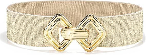 Glamorstar Wide Elastic Belts for Women Stretchy Skinny Waist Belt for Dresses