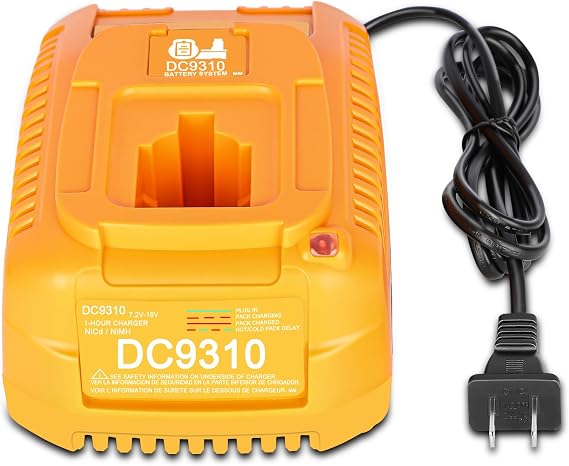 JYJZPB DC9310 Fast Battery Charger Replacement for De Walt 7.2V 9.6V 12V 14.4V 18V XRP NI-CD/NI-MH Battery DC9096 DC9098 DC9099 DC9091 DE9098 DW9095 DW9096 DW9098 DW9099 7.2-18 Volt Battery Charger