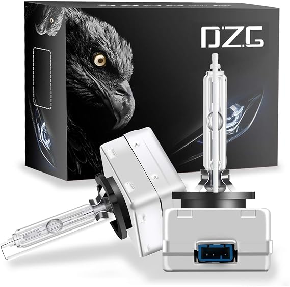 DZG D8S Xenon HID Headlight Bulbs Xenon Replacement Bulb 25W 12V 6000K | Diamond White Metal Stent Base, Pack of 2
