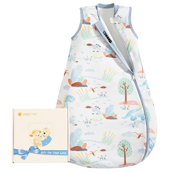 Baby Sleep Sack, 1.0 TOG Toddler Sleep Sack Thermostatic, Super Soft Cotton Baby Wearable Blanket for Boys Girls, Baby Sleeping Bag with 2-Way Zipper for All Season