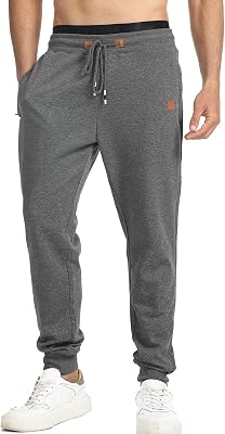Surenow Mens Athletic Sweatpants Active Workout Jogger Pants for Men with Pockets Tapered Drawstring Gym Running Track Pants