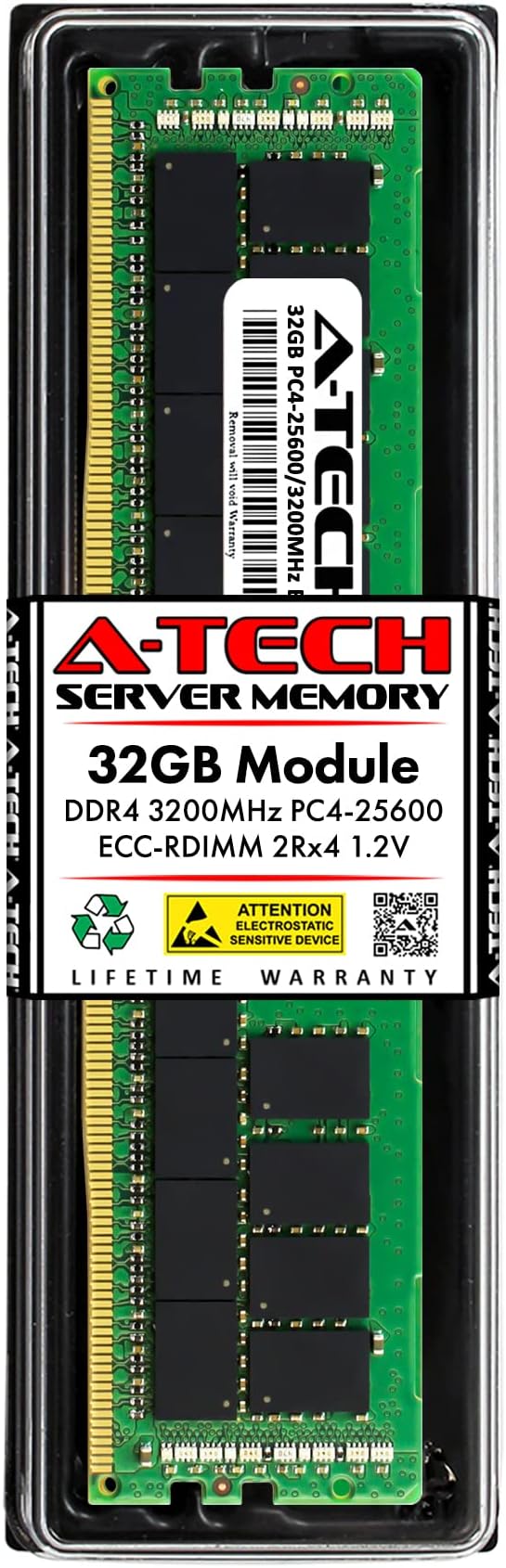 A-Tech 32GB RAM for Dell PowerEdge R650, T550 | DDR4 3200MHz PC4-25600 ECC RDIMM 2Rx4 Registered Server Memory Upgrade