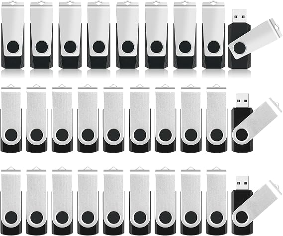 Bulk USB Flash Drives - 8GB Flash Drive 10 Pack and 8GB USB Drives 20 Pack, Portable Thumb Drives Swivel Memory Stick Jump Drives Zip Pendrive USB Storage Flash Drive with Lanyards