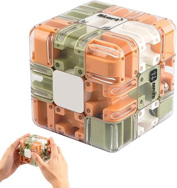3D Labyrinth Maze Cube Puzzle, 3D Maze Ball, Engaging Brain Teaser Toy