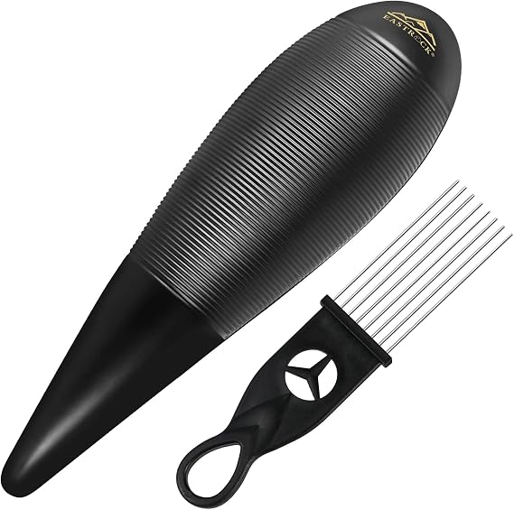 EASTROCK Guiro Instrument 3.3"x12" Latin Percussion with Scrapers Black